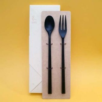 오단 자연 롱티스푼/롱포크 세트