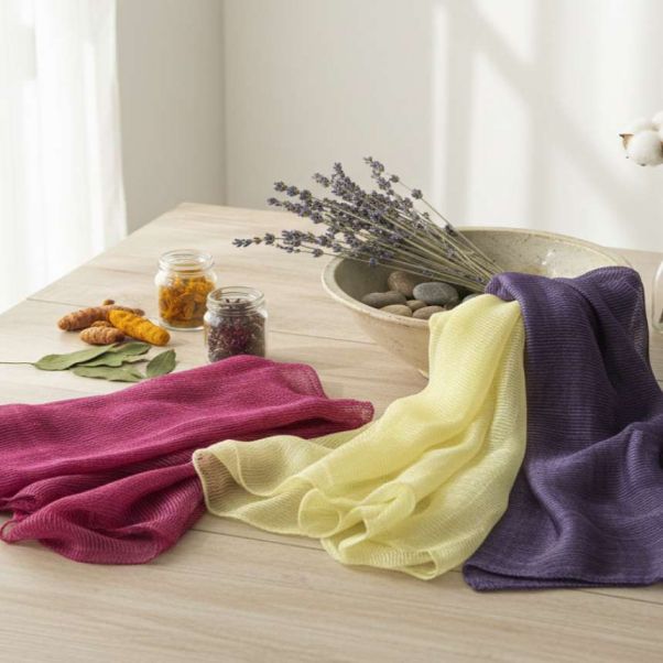 천연염색 연빛 스카프 (롱)